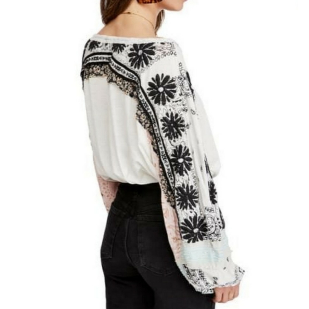 FREE PEOPLE Tripoli High/Low Boho Top Womens Small - Picture 2 of 8